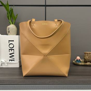 LOEWE Puzzle Fold Tote in shiny calfskin 052316 warm desert 2024 (yongsheng-240329-26)