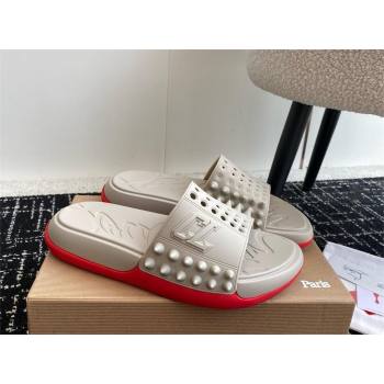 christian louboutin Take It Easy spiked slides off white 2024 (chaoliu-240425-03)