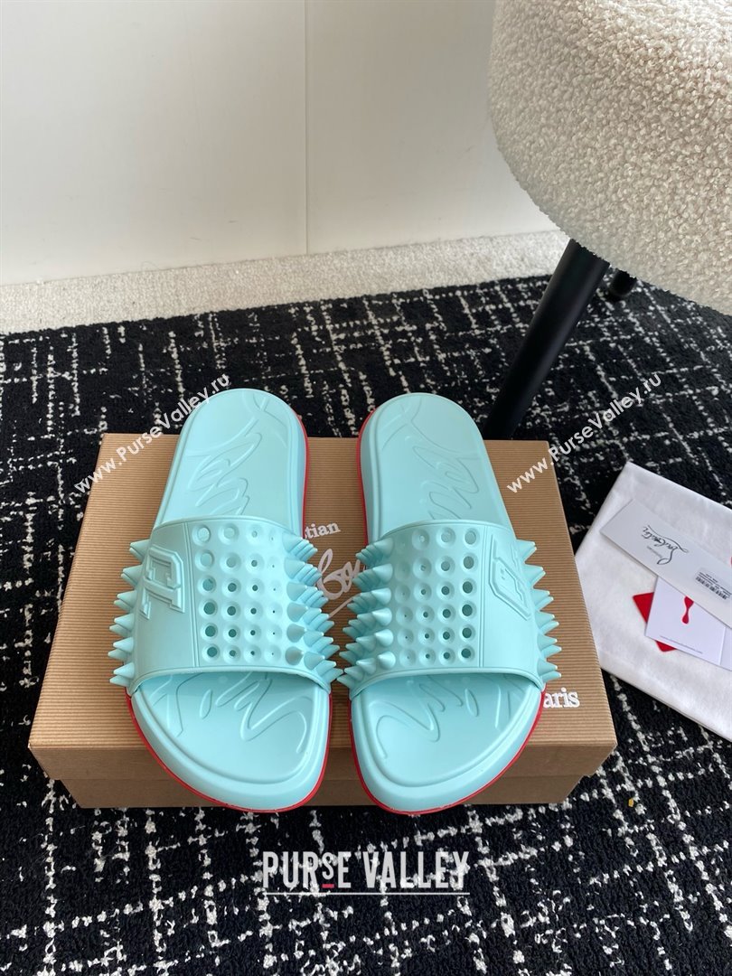 christian louboutin Take It Easy spiked slides blue 2024 (chaoliu-240425-01)