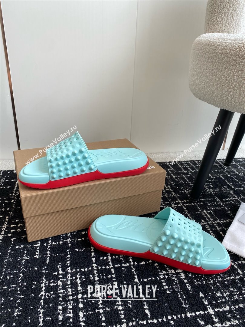 christian louboutin Take It Easy spiked slides blue 2024 (chaoliu-240425-01)