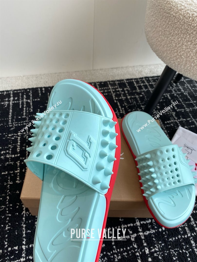 christian louboutin Take It Easy spiked slides blue 2024 (chaoliu-240425-01)