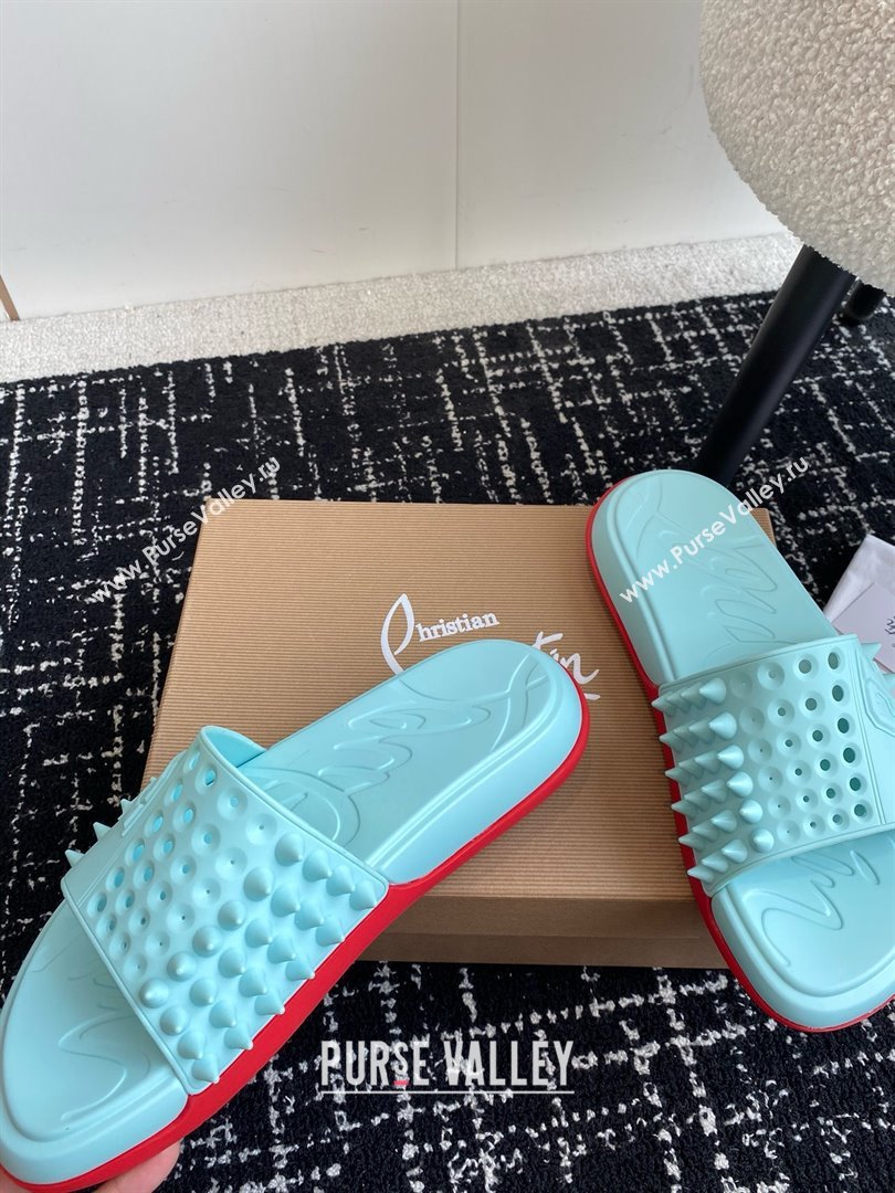 christian louboutin Take It Easy spiked slides blue 2024 (chaoliu-240425-01)