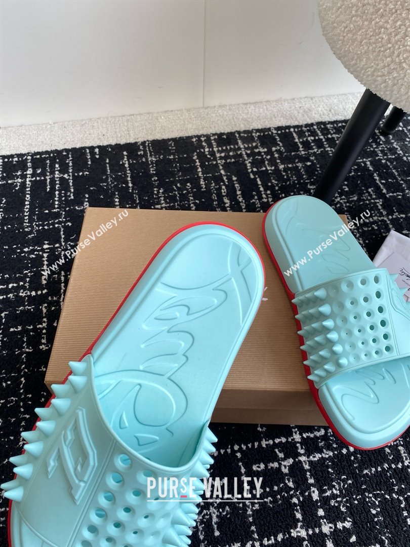 christian louboutin Take It Easy spiked slides blue 2024 (chaoliu-240425-01)