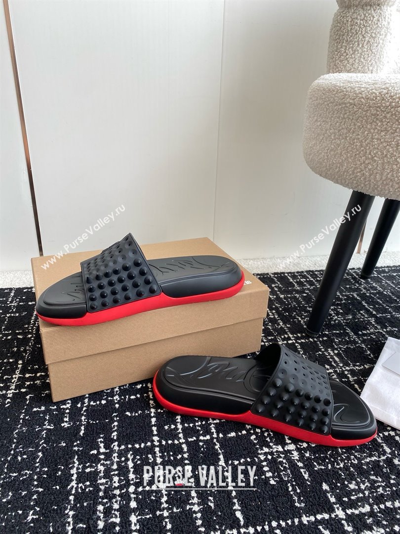 christian louboutin Take It Easy spiked slides black 2024 (chaoliu-240425-02)