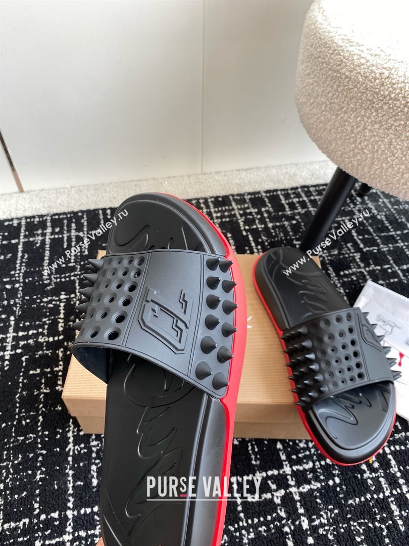 christian louboutin Take It Easy spiked slides black 2024 (chaoliu-240425-02)