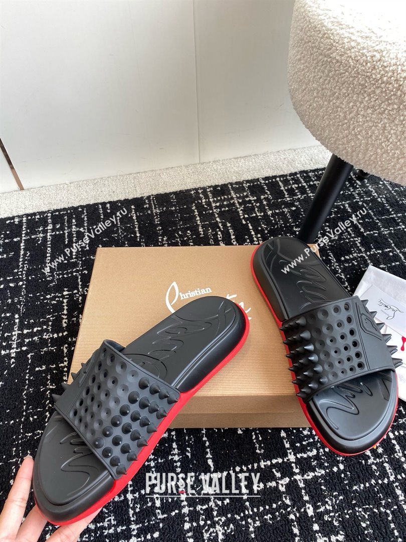 christian louboutin Take It Easy spiked slides black 2024 (chaoliu-240425-02)