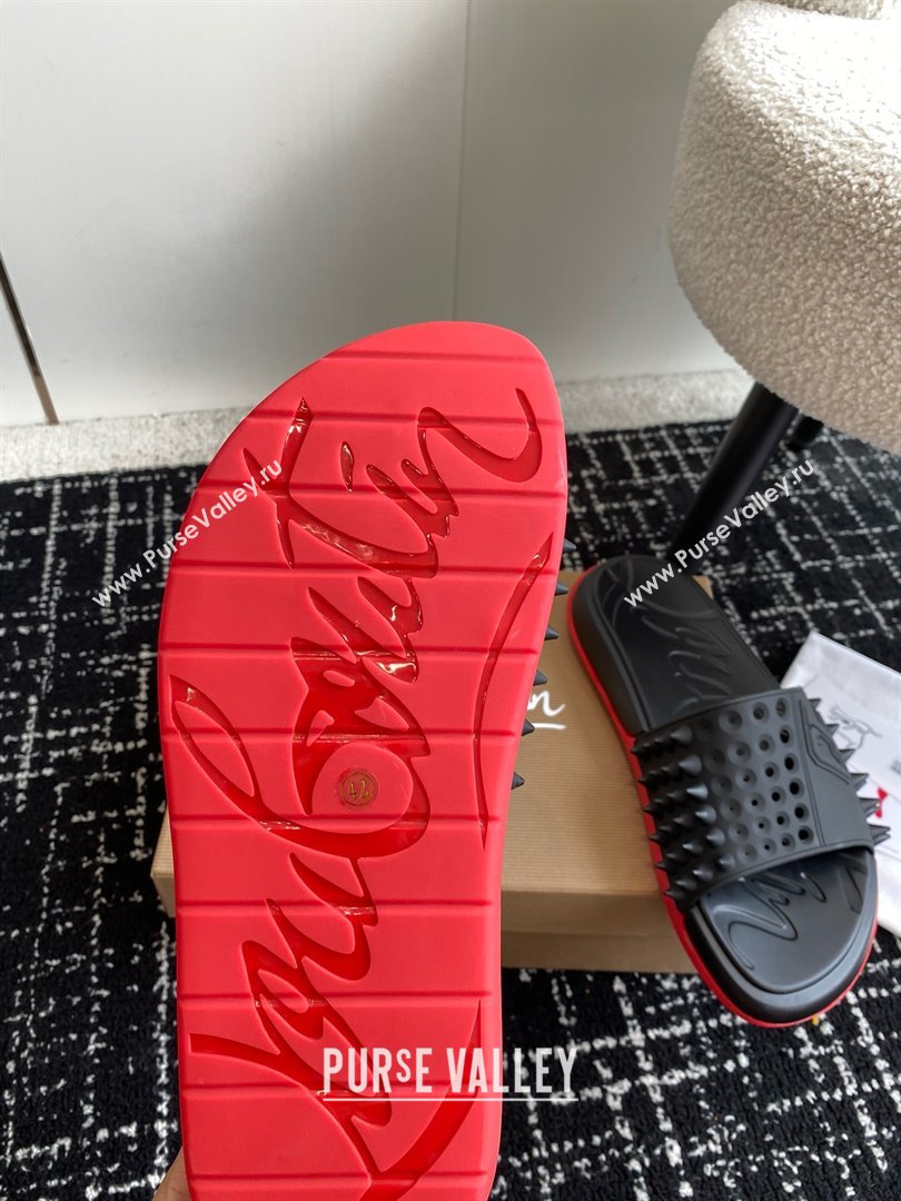 christian louboutin Take It Easy spiked slides black 2024 (chaoliu-240425-02)