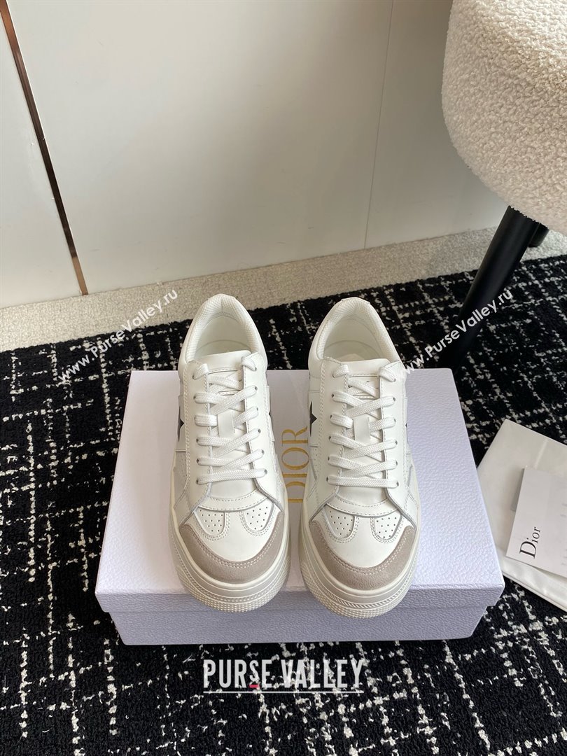 Dior White Calfskin and Suede Star Platform Sneaker 2024 (kaola-240425-01)