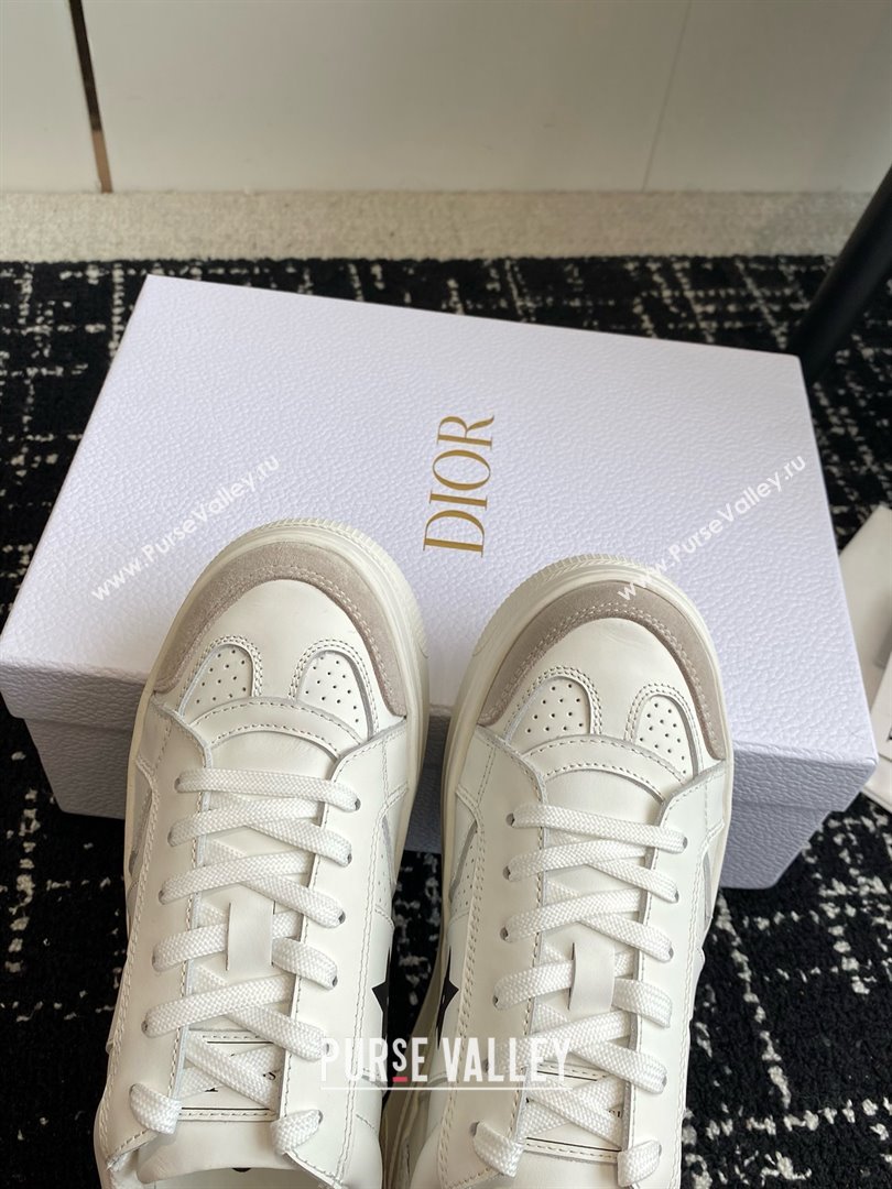 Dior White Calfskin and Suede Star Platform Sneaker 2024 (kaola-240425-01)