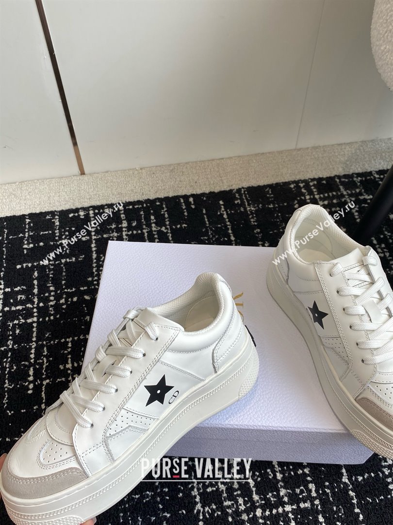 Dior White Calfskin and Suede Star Platform Sneaker 2024 (kaola-240425-01)