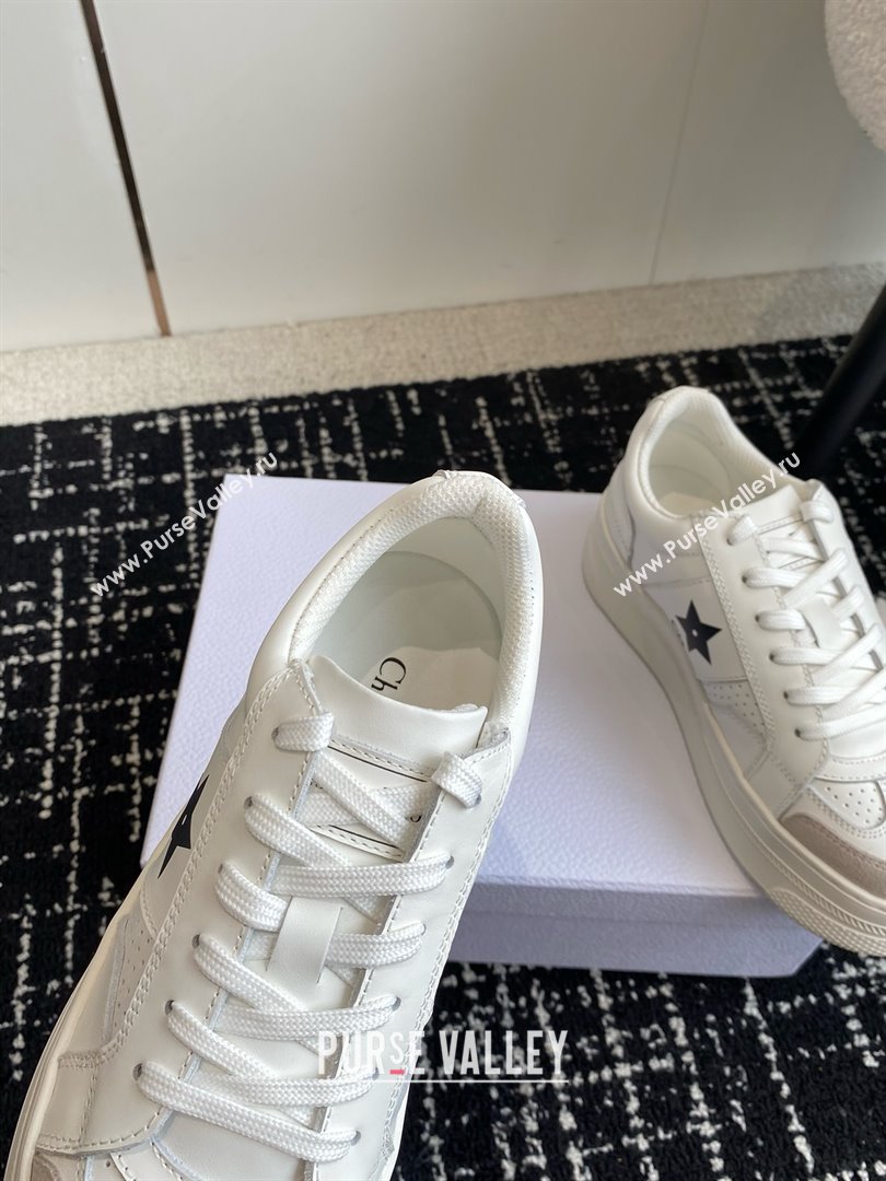 Dior White Calfskin and Suede Star Platform Sneaker 2024 (kaola-240425-01)