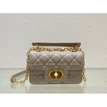 dior Mini Dior Jolie Top Handle Bag in Latte Cannage Calfskin gray 2024 (xxg-240329-02)