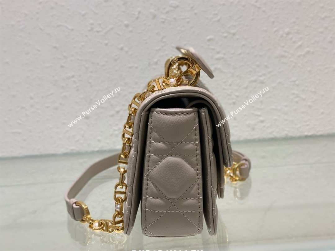 dior Mini Dior Jolie Top Handle Bag in Latte Cannage Calfskin gray 2024 (xxg-240329-02)