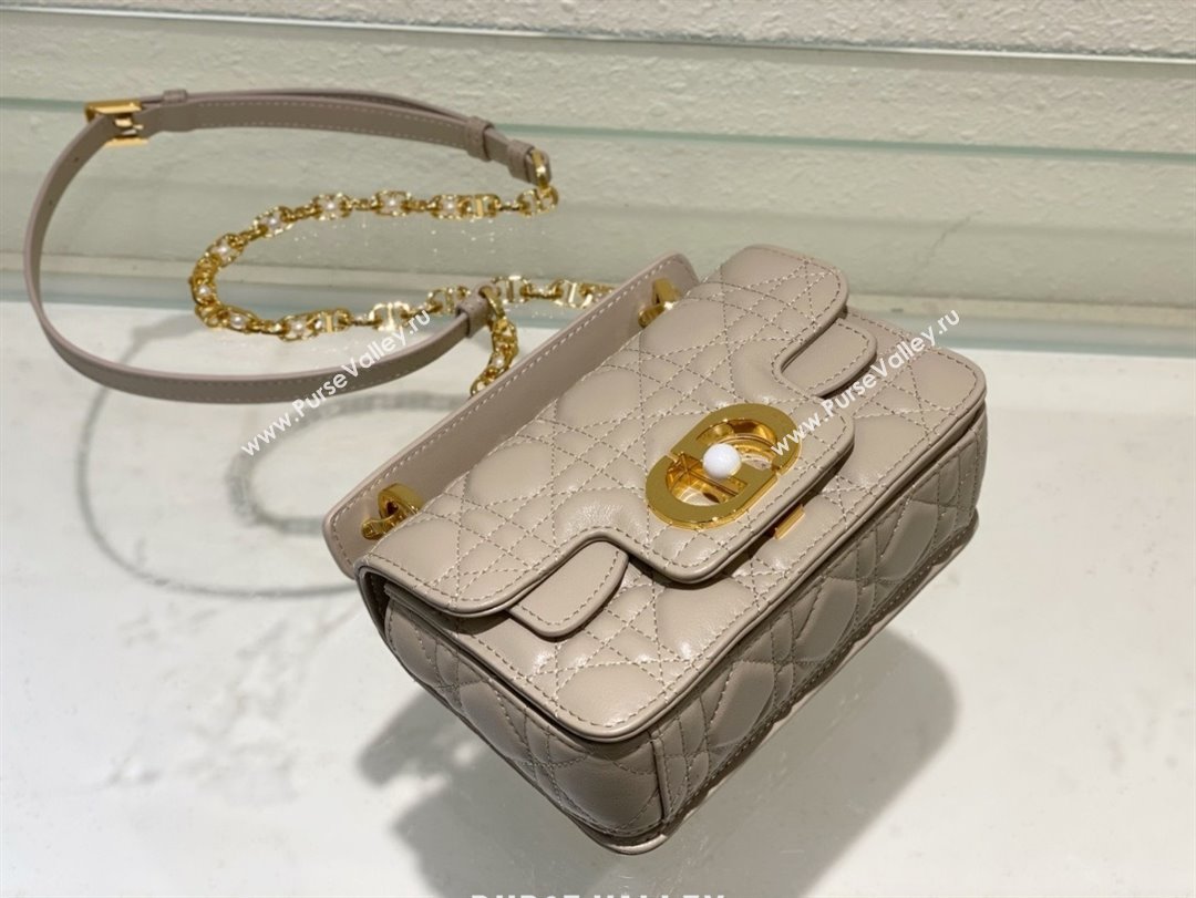 dior Mini Dior Jolie Top Handle Bag in Latte Cannage Calfskin gray 2024 (xxg-240329-02)