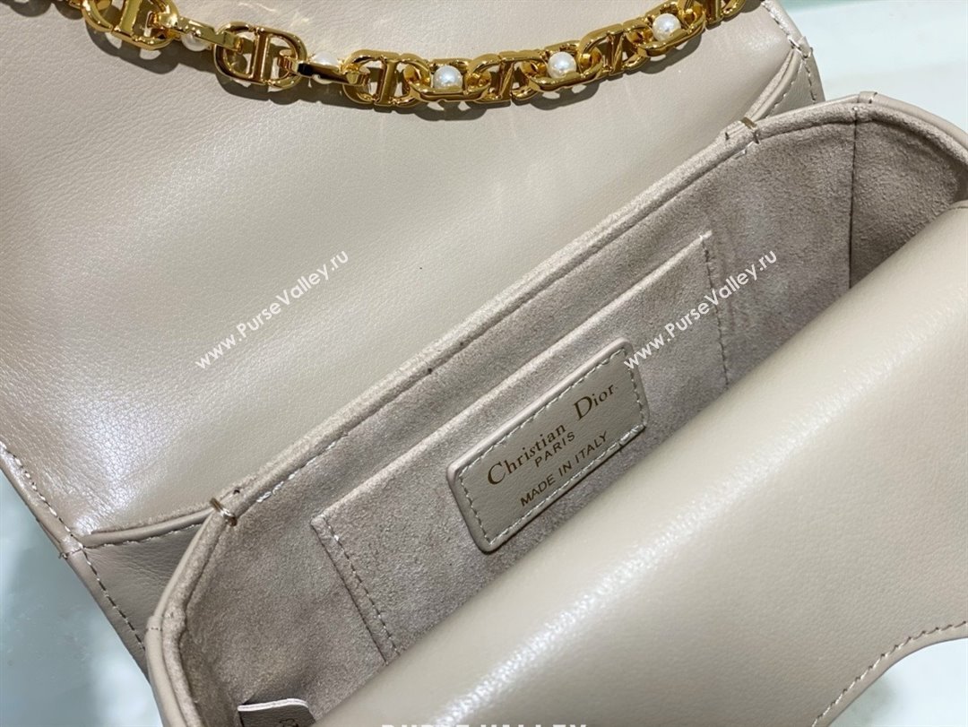 dior Mini Dior Jolie Top Handle Bag in Latte Cannage Calfskin gray 2024 (xxg-240329-02)