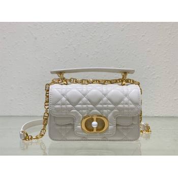 dior Mini Dior Jolie Top Handle Bag in Latte Cannage Calfskin white 2024 (xxg-240329-03)