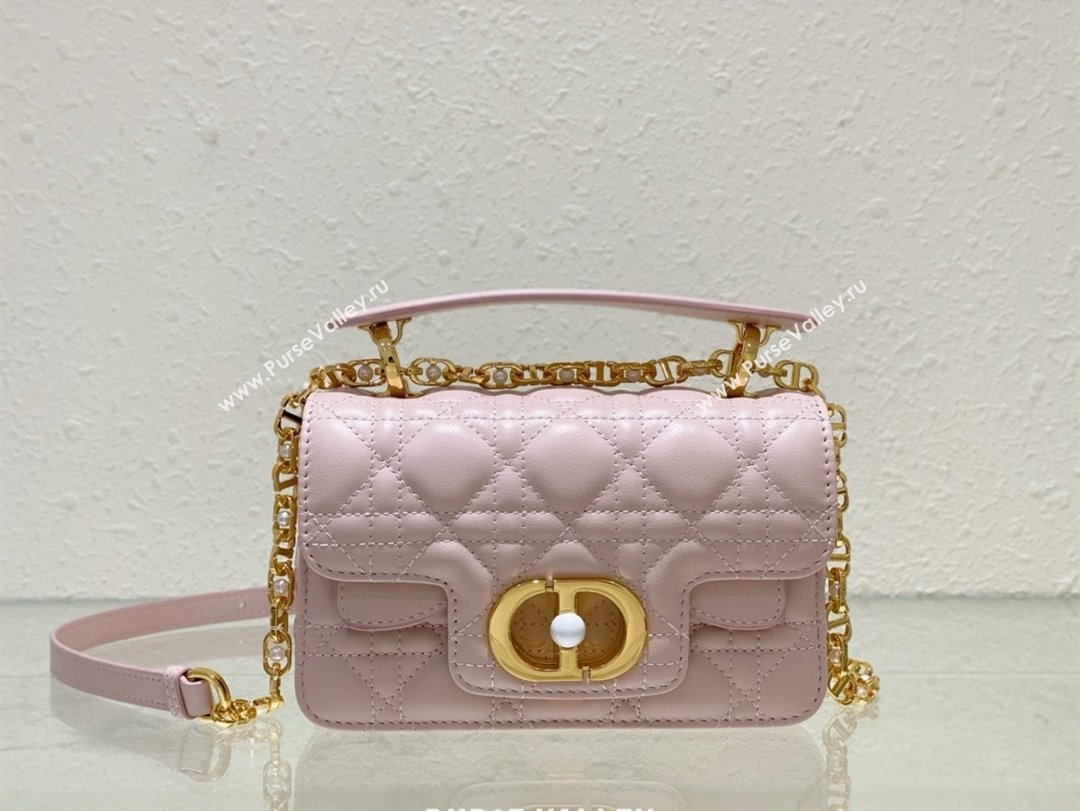 dior Mini Dior Jolie Top Handle Bag in Latte Cannage Calfskin pink 2024 (xxg-240329-01)