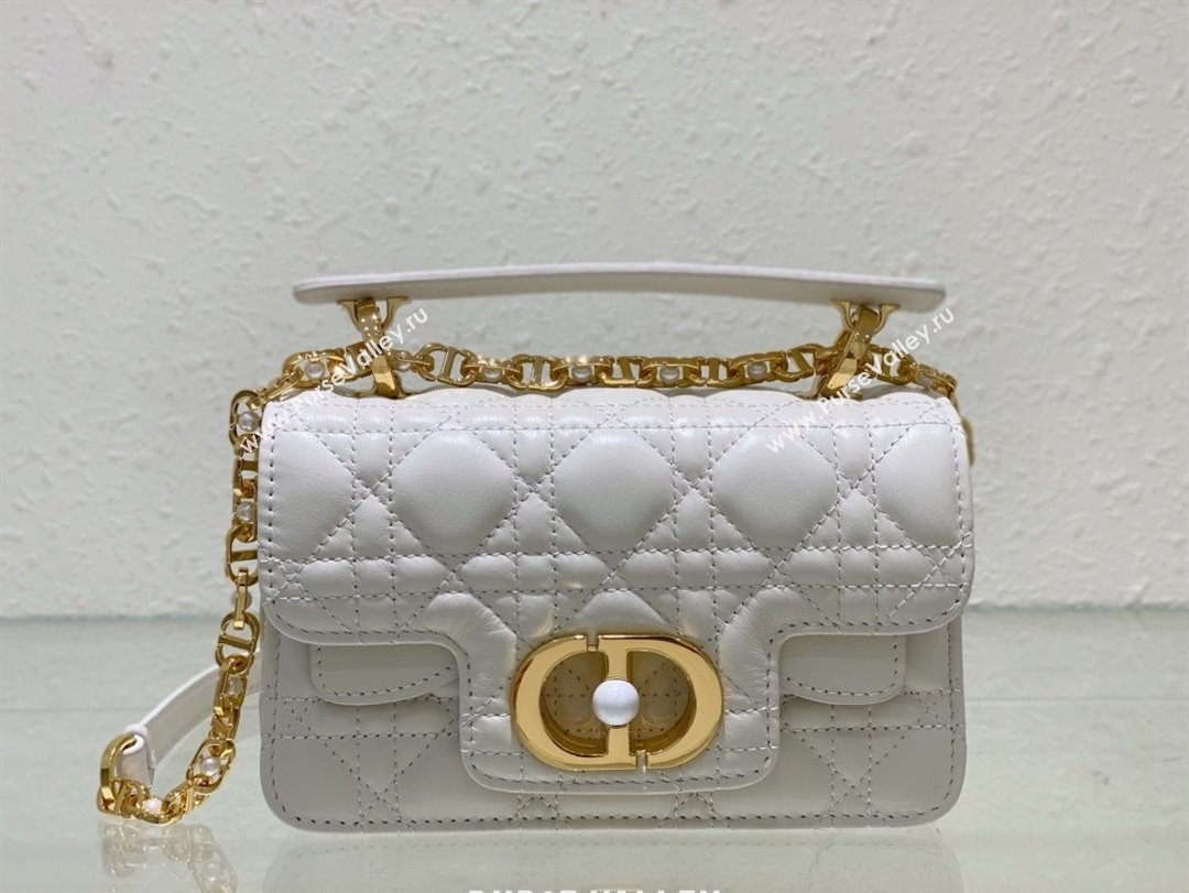 dior Mini Dior Jolie Top Handle Bag in Latte Cannage Calfskin white 2024 (xxg-240329-03)