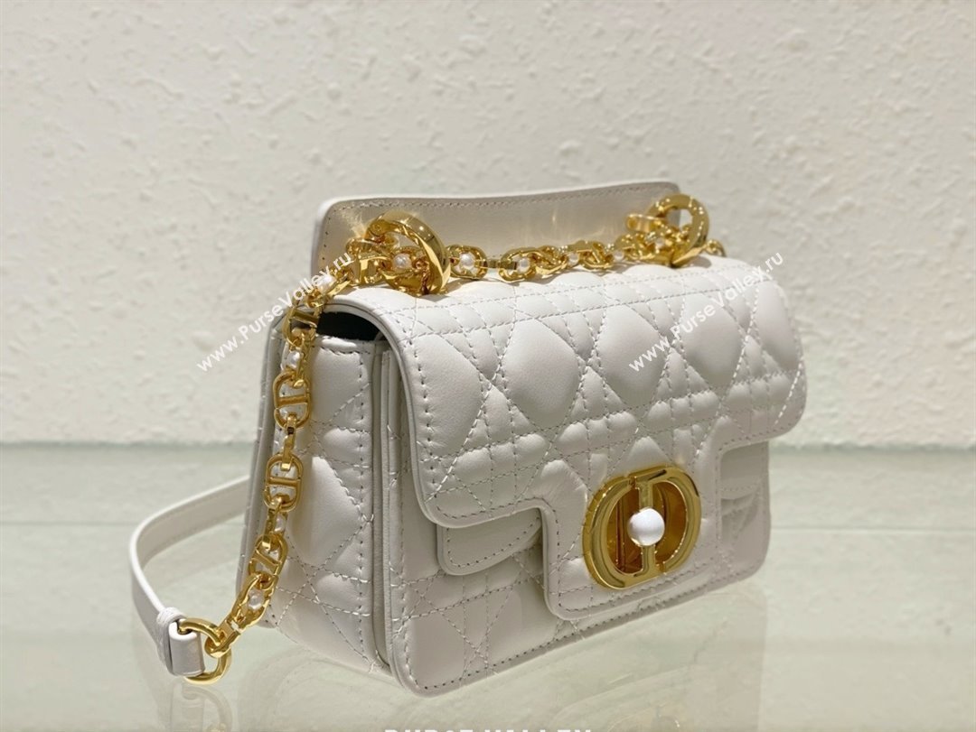 dior Mini Dior Jolie Top Handle Bag in Latte Cannage Calfskin white 2024 (xxg-240329-03)