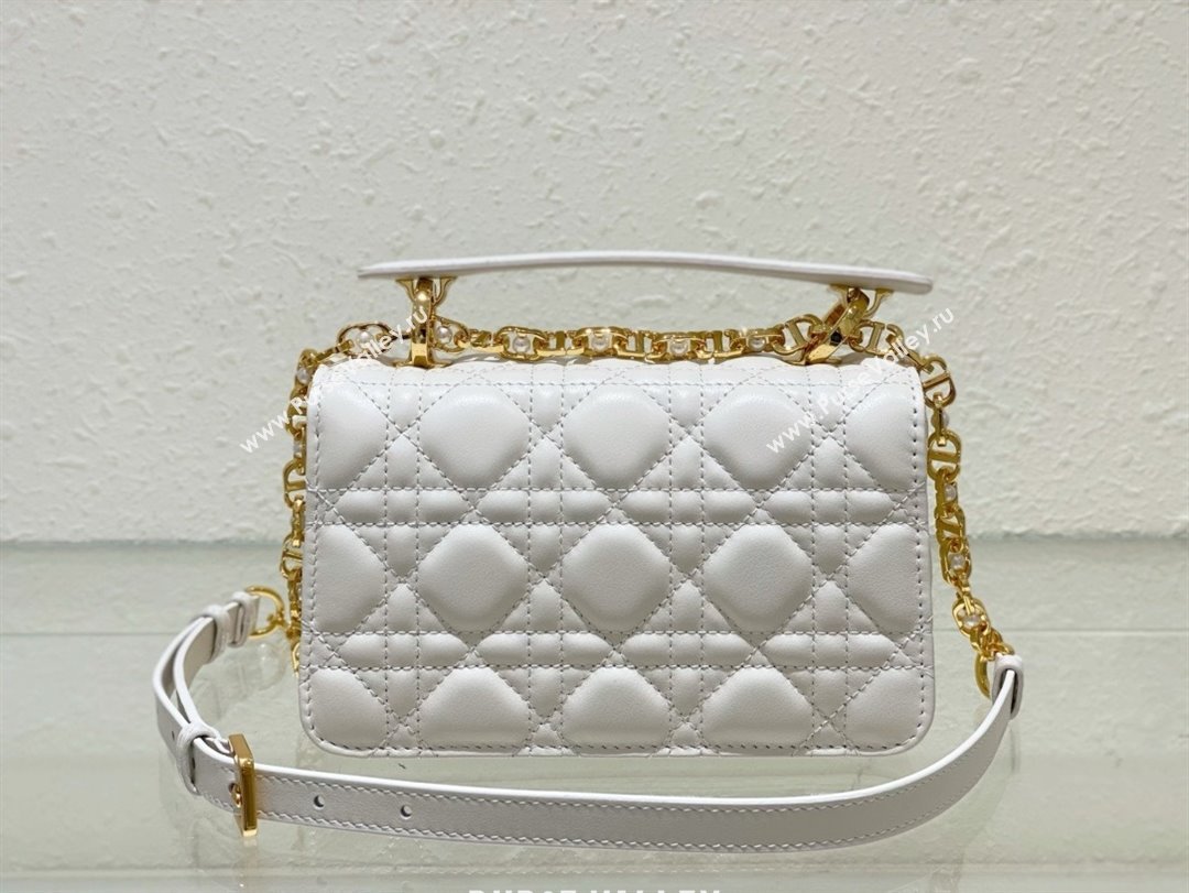 dior Mini Dior Jolie Top Handle Bag in Latte Cannage Calfskin white 2024 (xxg-240329-03)