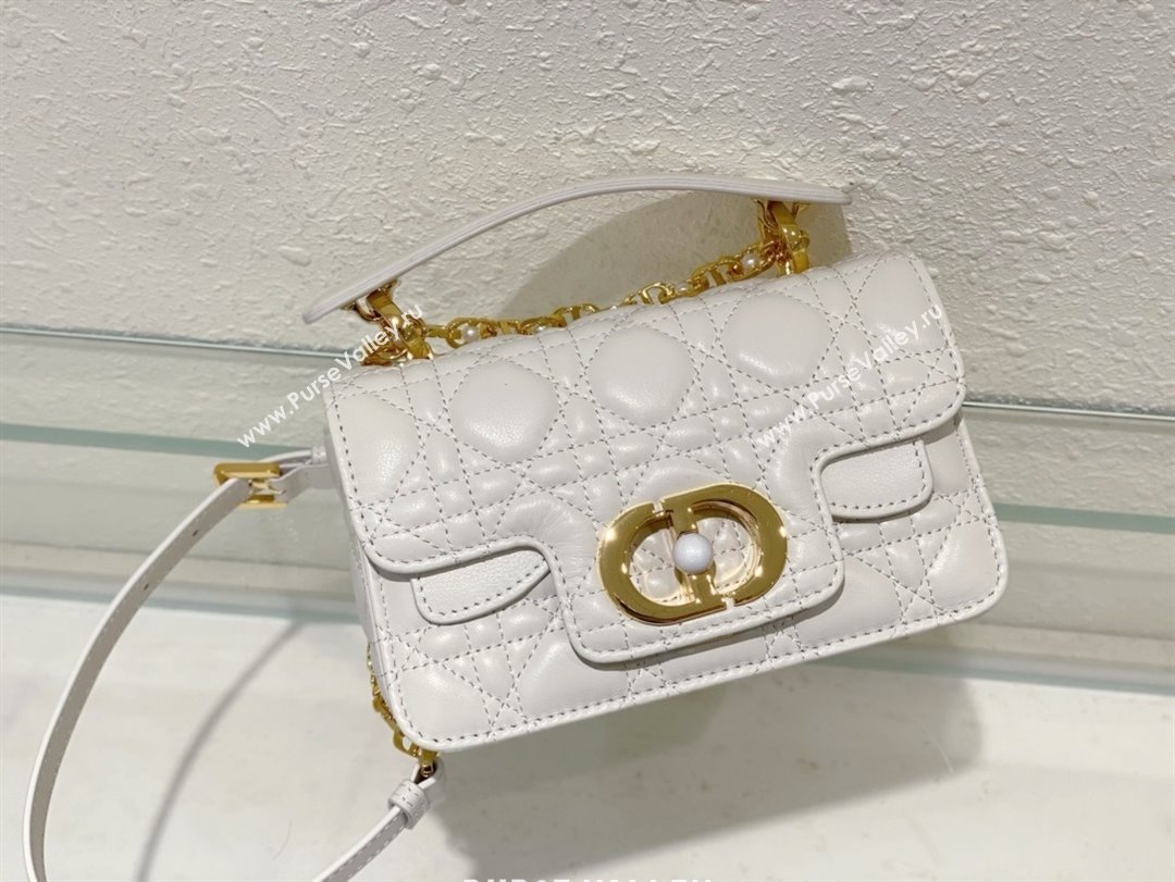 dior Mini Dior Jolie Top Handle Bag in Latte Cannage Calfskin white 2024 (xxg-240329-03)