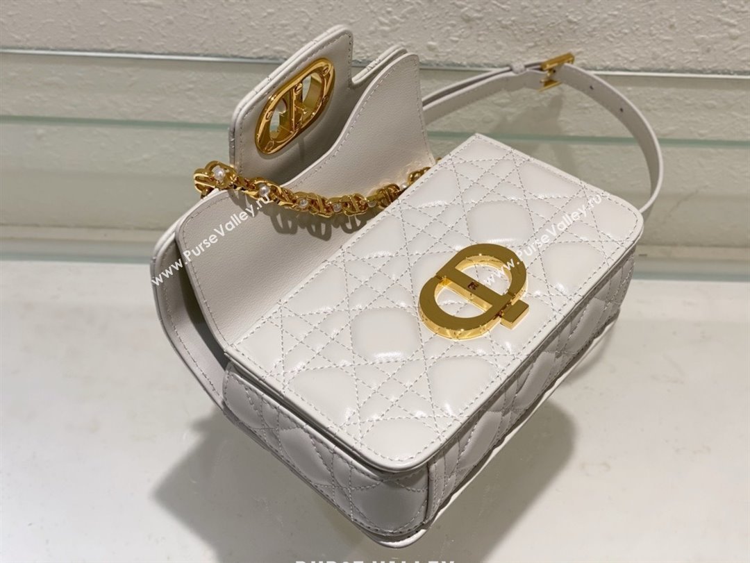 dior Mini Dior Jolie Top Handle Bag in Latte Cannage Calfskin white 2024 (xxg-240329-03)