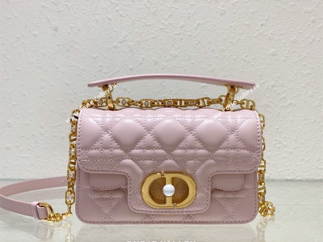 dior Mini Dior Jolie Top Handle Bag in Latte Cannage Calfskin pink 2024 (xxg-240329-01)