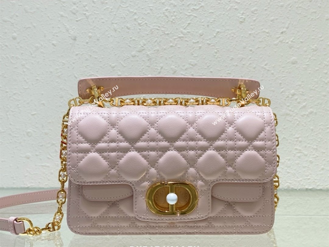 dior small Jolie Top Handle Bag in Latte Cannage Calfskin pink 2024 (xxg-240329-05)