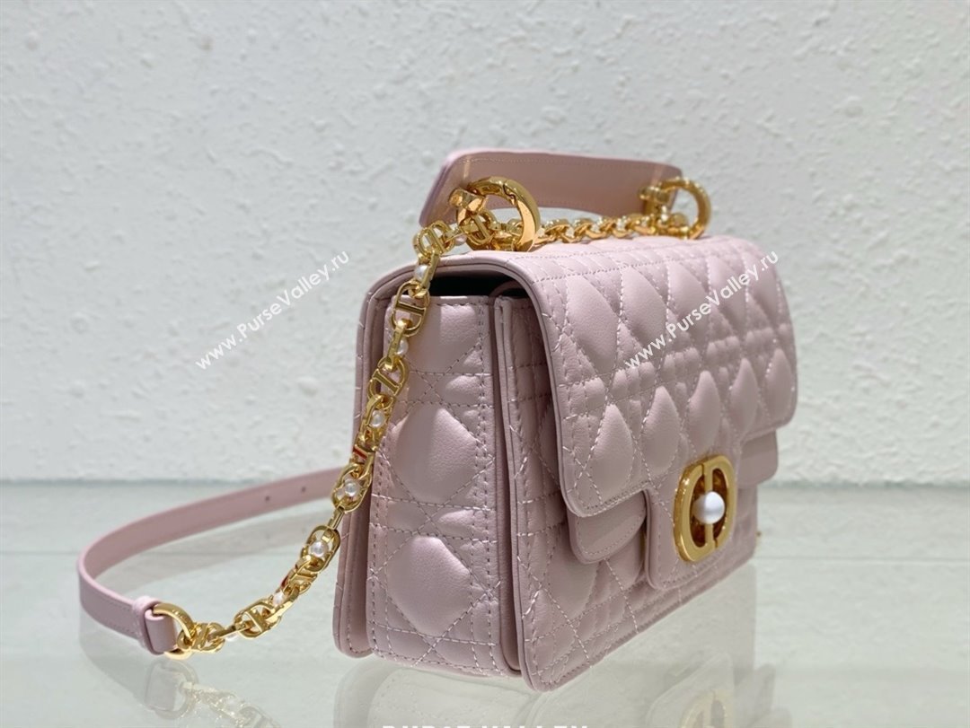 dior small Jolie Top Handle Bag in Latte Cannage Calfskin pink 2024 (xxg-240329-05)