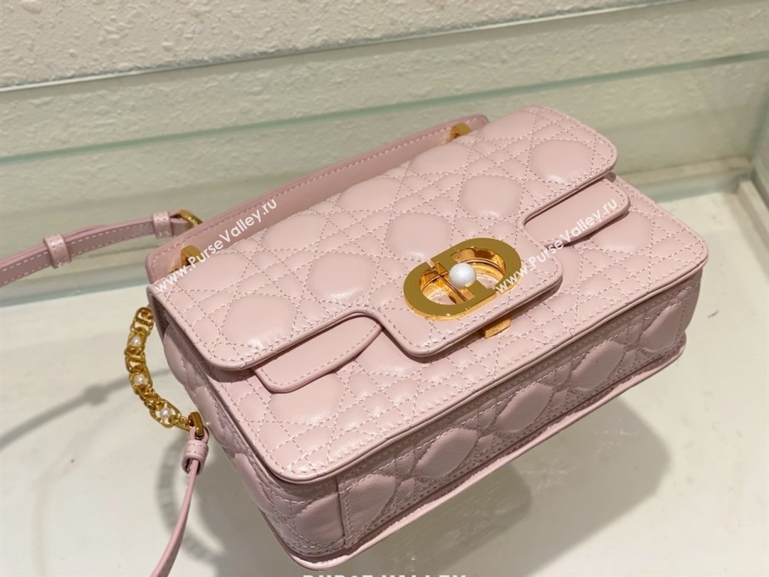 dior small Jolie Top Handle Bag in Latte Cannage Calfskin pink 2024 (xxg-240329-05)