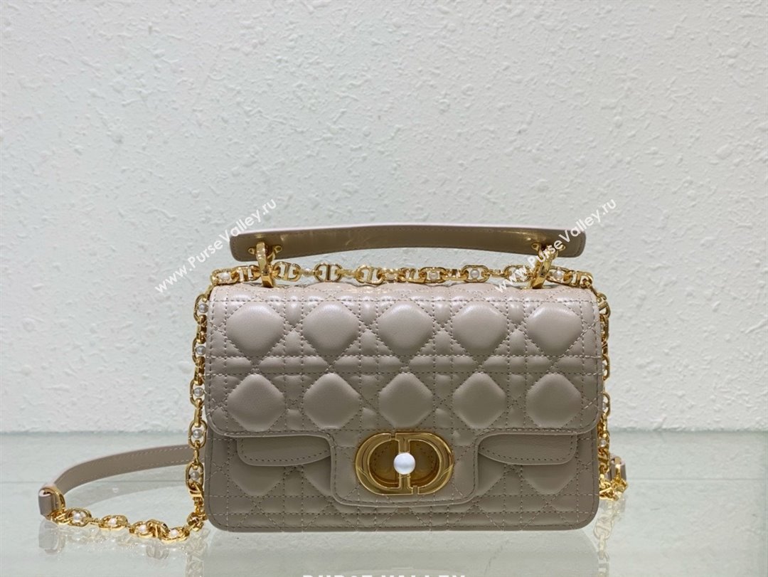 dior small Jolie Top Handle Bag in Latte Cannage Calfskin gray 2024 (xxg-240329-06)