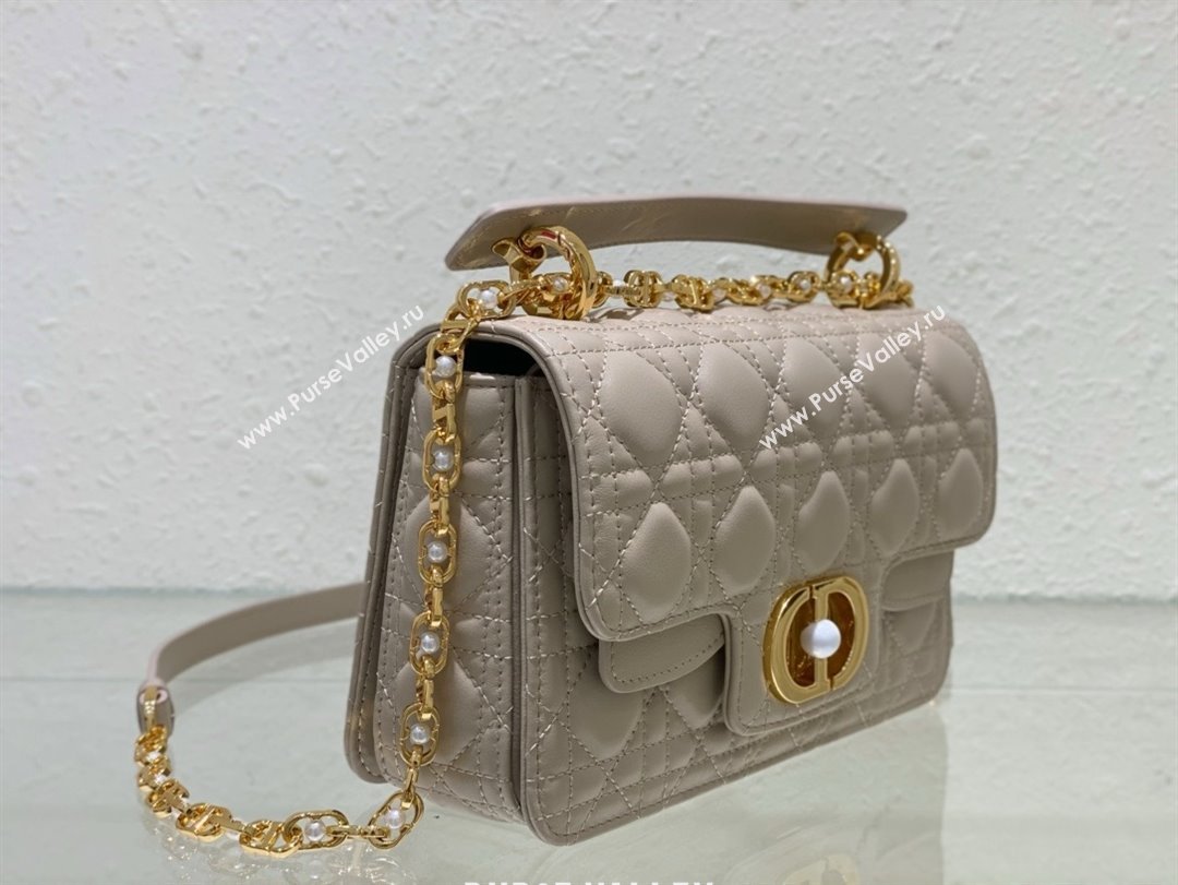 dior small Jolie Top Handle Bag in Latte Cannage Calfskin gray 2024 (xxg-240329-06)