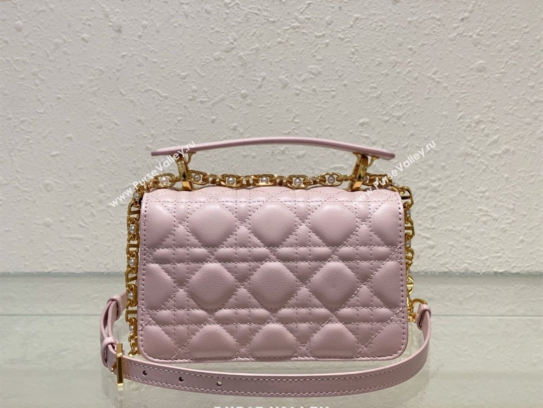 dior Mini Dior Jolie Top Handle Bag in Latte Cannage Calfskin pink 2024 (xxg-240329-01)