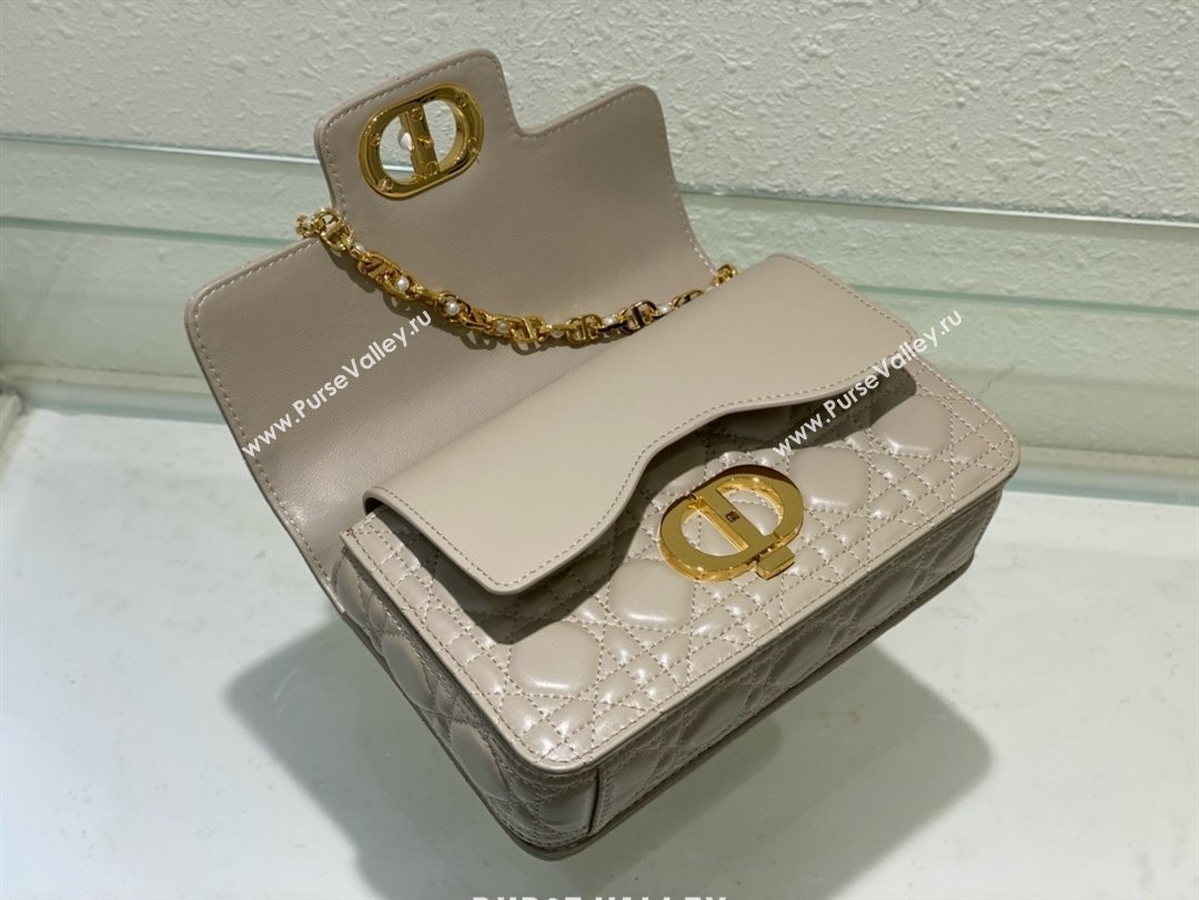 dior small Jolie Top Handle Bag in Latte Cannage Calfskin gray 2024 (xxg-240329-06)