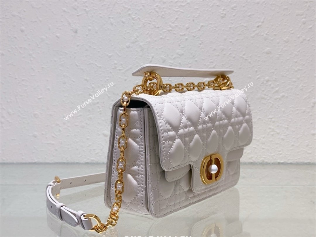 dior small Jolie Top Handle Bag in Latte Cannage Calfskin white 2024 (xxg-240329-07)