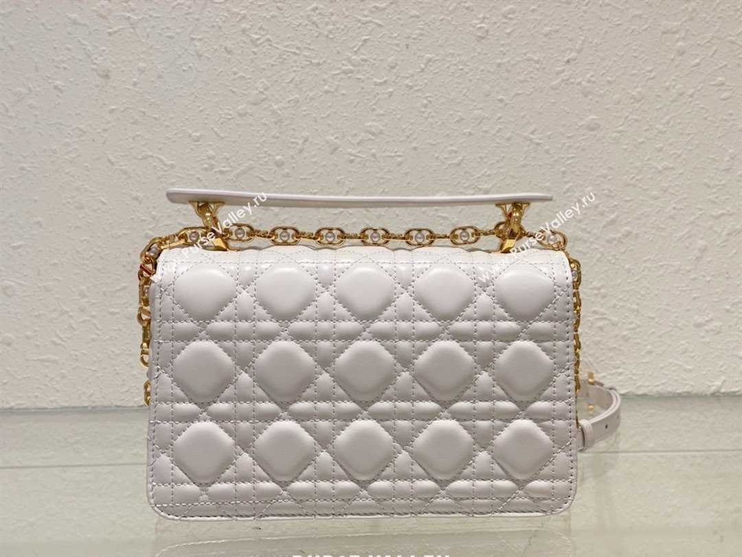 dior small Jolie Top Handle Bag in Latte Cannage Calfskin white 2024 (xxg-240329-07)