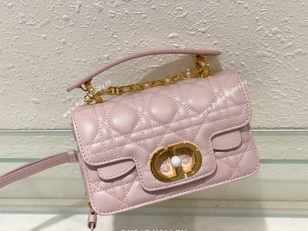 dior Mini Dior Jolie Top Handle Bag in Latte Cannage Calfskin pink 2024 (xxg-240329-01)