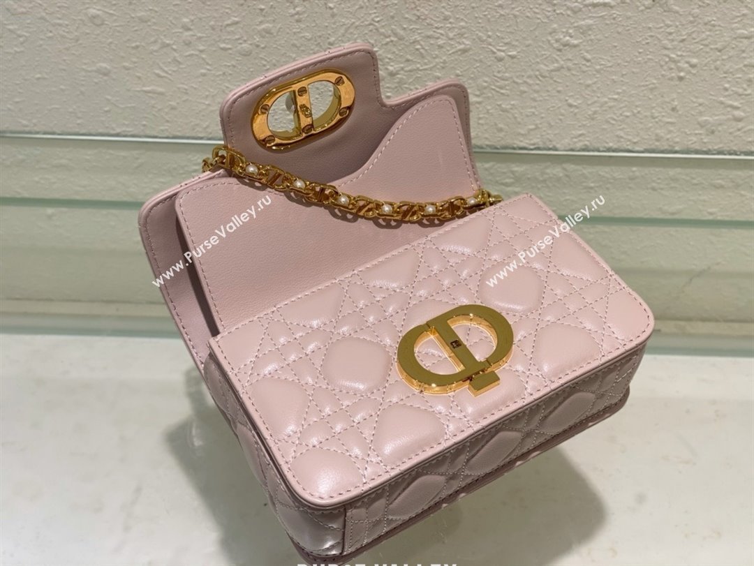 dior Mini Dior Jolie Top Handle Bag in Latte Cannage Calfskin pink 2024 (xxg-240329-01)