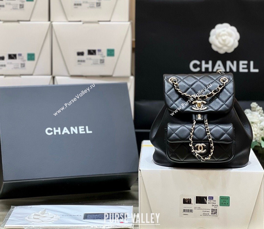 chanel mini sheepskin duma backpack AS2908 BLACK 2024(ORIGINAL QUALITY) (SHUNYANG-240222-22)