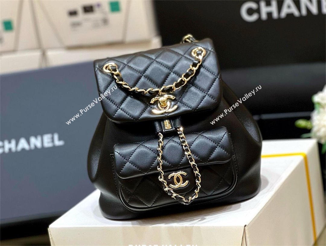 chanel mini sheepskin duma backpack AS2908 BLACK 2024(ORIGINAL QUALITY) (SHUNYANG-240222-22)