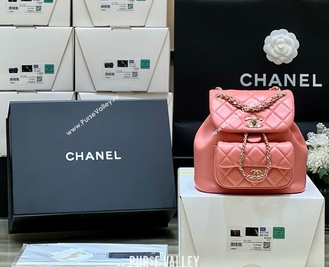 chanel mini sheepskin duma backpack AS2908 PINK 2024(ORIGINAL QUALITY) (SHUNYANG-240222-21)