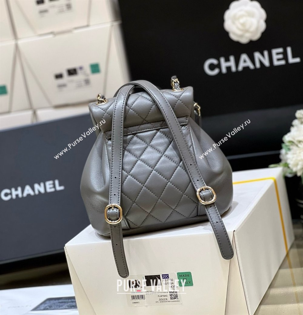 chanel mini sheepskin duma backpack AS2908 GRAY 2024(ORIGINAL QUALITY) (SHUNYANG-240222-23)