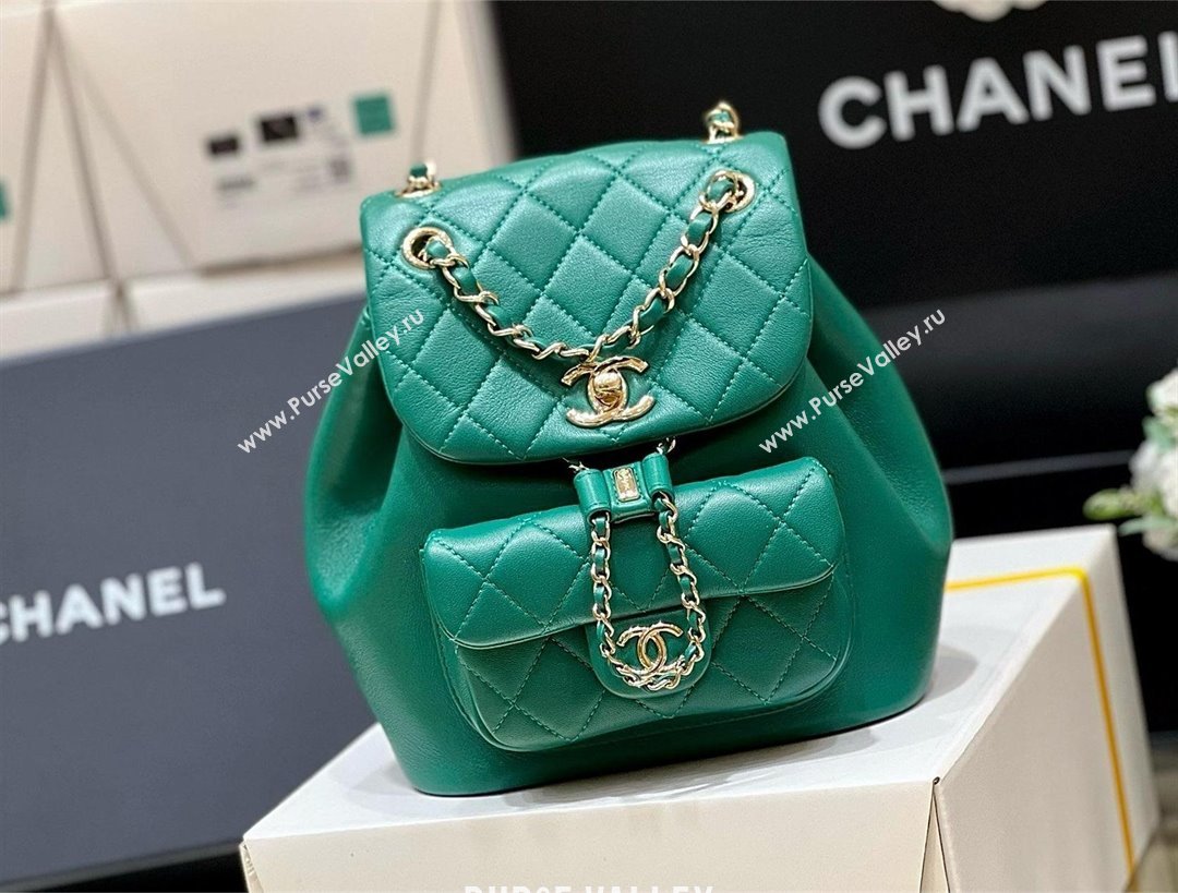 chanel mini sheepskin duma backpack AS2908 GREEN 2024(ORIGINAL QUALITY) (SHUNYANG-240222-24)