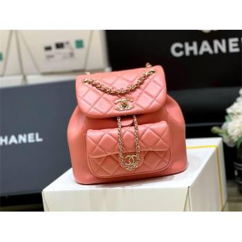 chanel mini sheepskin duma backpack AS2908 PINK 2024(ORIGINAL QUALITY) (SHUNYANG-240222-21)