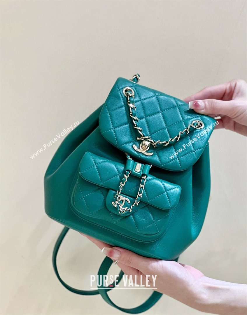 chanel mini sheepskin duma backpack AS2908 GREEN 2024(ORIGINAL QUALITY) (SHUNYANG-240222-24)