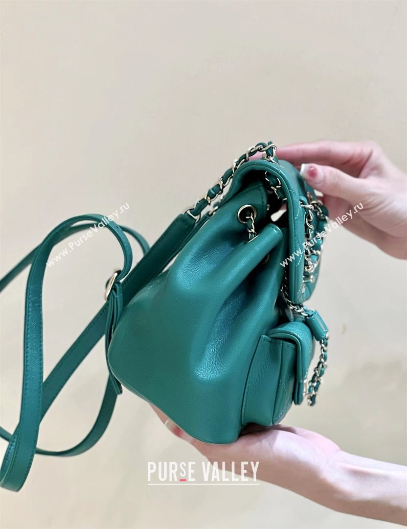 chanel mini sheepskin duma backpack AS2908 GREEN 2024(ORIGINAL QUALITY) (SHUNYANG-240222-24)