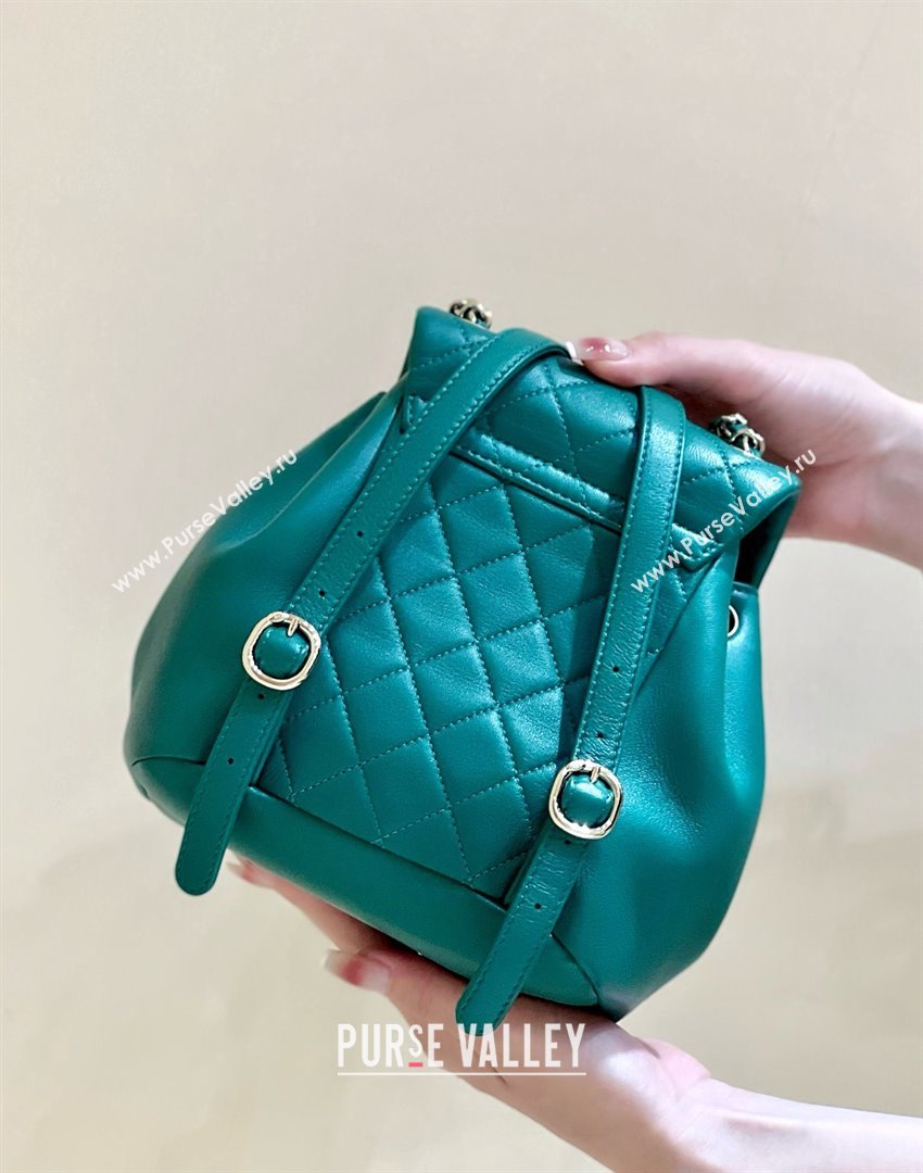 chanel mini sheepskin duma backpack AS2908 GREEN 2024(ORIGINAL QUALITY) (SHUNYANG-240222-24)