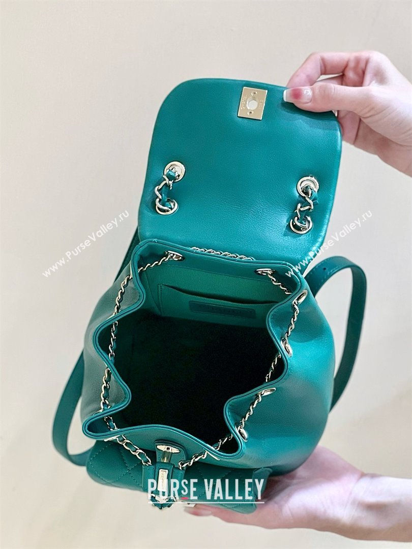 chanel mini sheepskin duma backpack AS2908 GREEN 2024(ORIGINAL QUALITY) (SHUNYANG-240222-24)