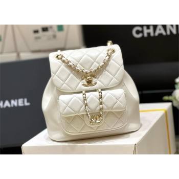 chanel mini sheepskin duma backpack AS2908 WHITE 2024(ORIGINAL QUALITY) (SHUNYANG-240222-25)