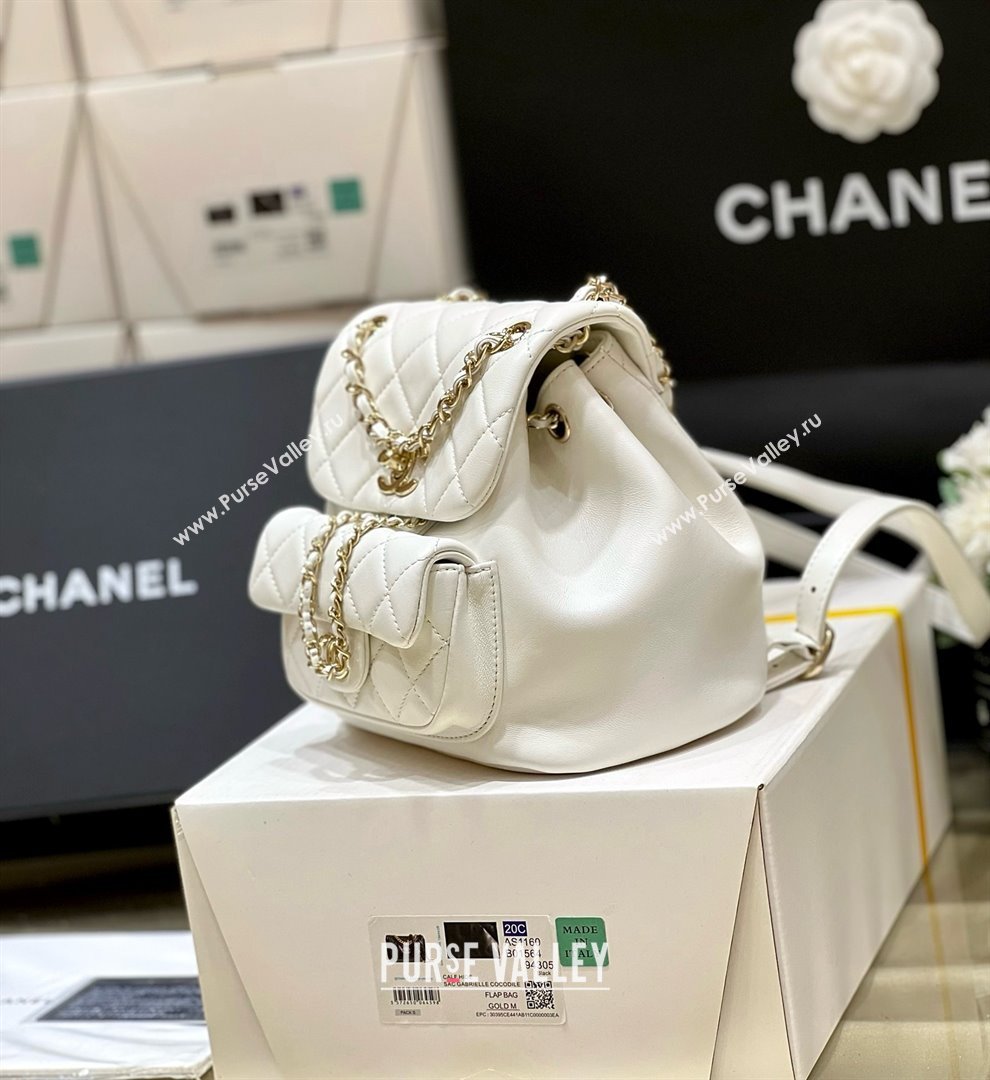 chanel mini sheepskin duma backpack AS2908 WHITE 2024(ORIGINAL QUALITY) (SHUNYANG-240222-25)